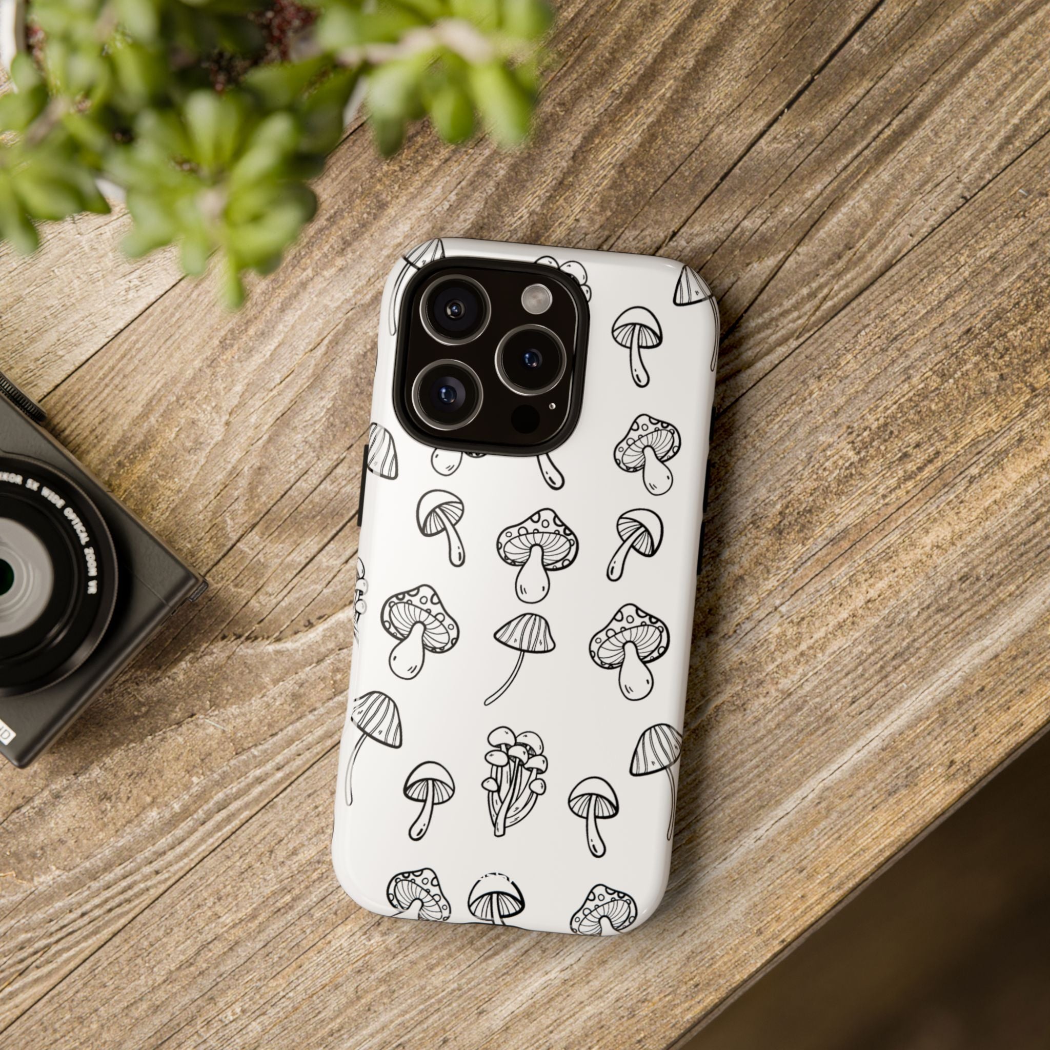 Mushroom Line Play - iPhone Case