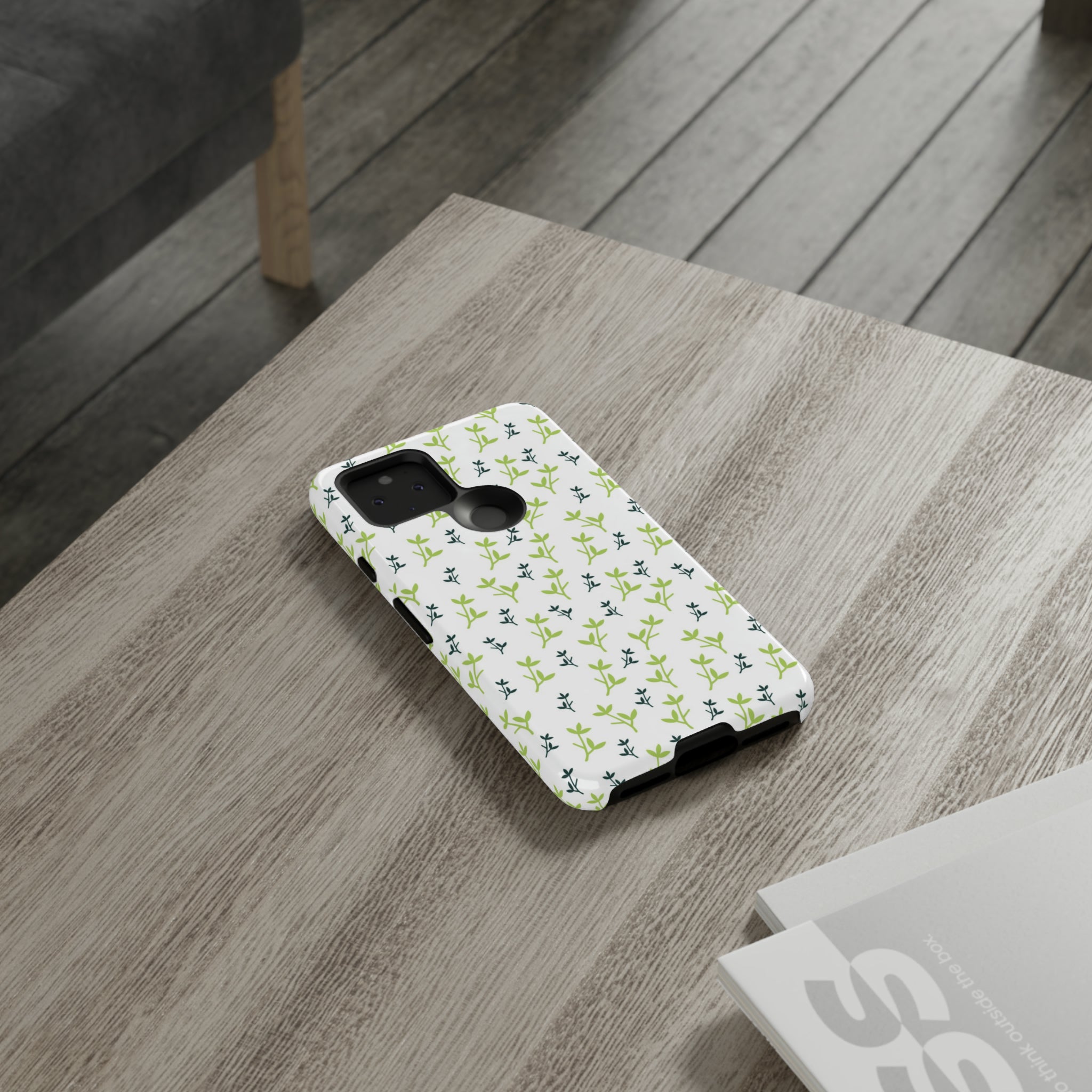 White Flower Pattern - Protective Phone Case