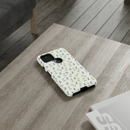 White Flower Pattern - Protective Phone Case