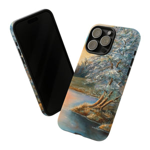 Oil Panting - Sunset on the lake - Protective Phone Case