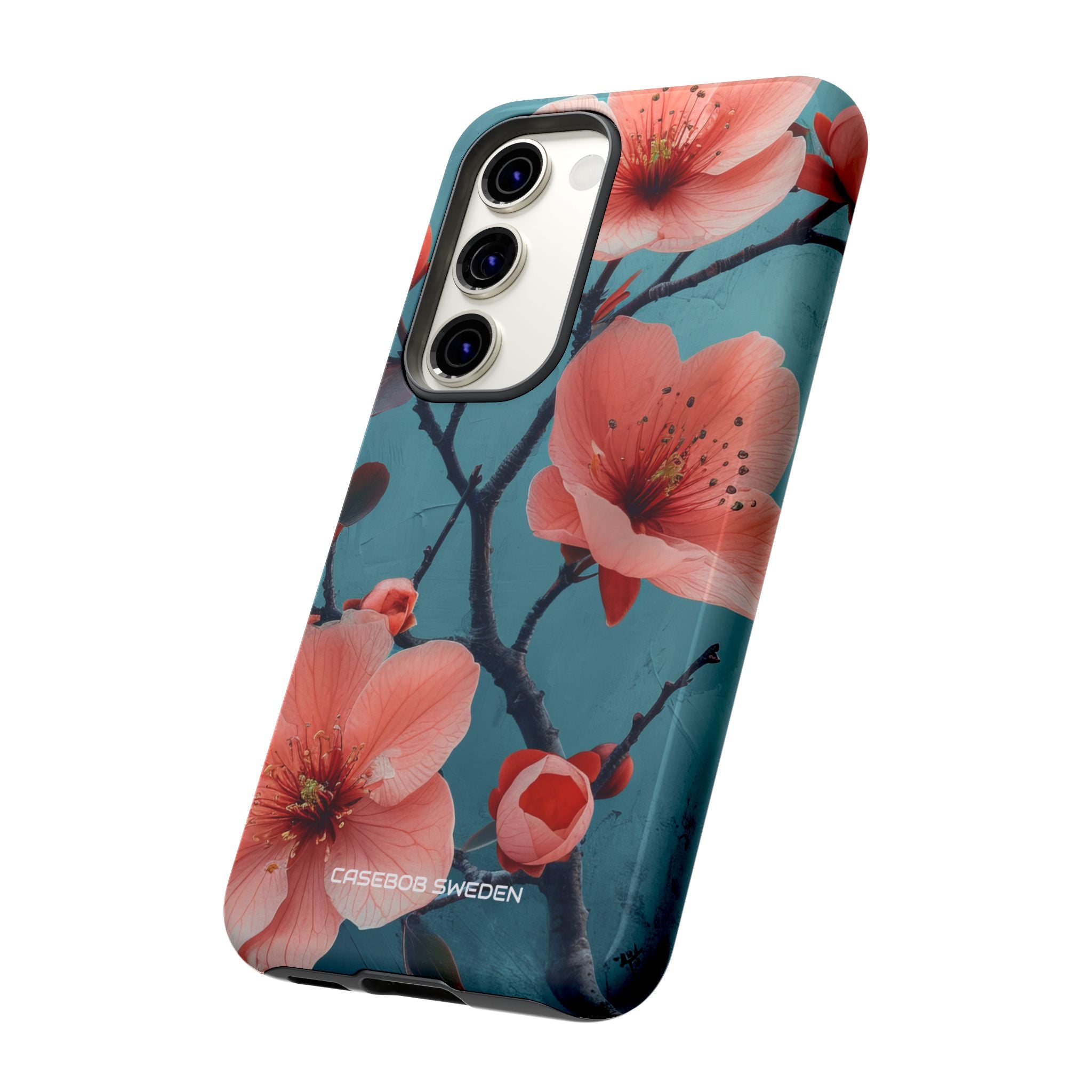 Teal Coral Blossom - Tough Samsung S23 Phone Case