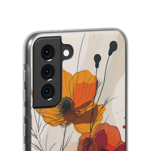 Feurige florale Abstraktion | Flexible Handyhülle für Samsung Galaxy