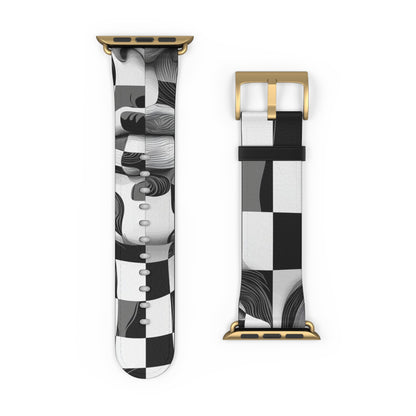 Mirrored Checkerboard Face - Watch Band