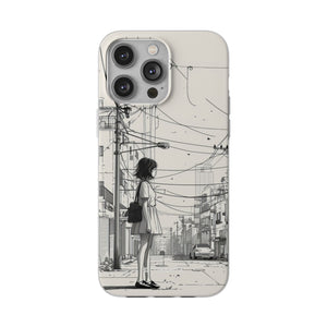 Urban Solitude Sketch | Flexible Phone Case for iPhone