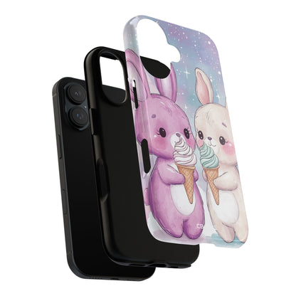 Rabbits Enjoy Ice Cream - iPhone Case