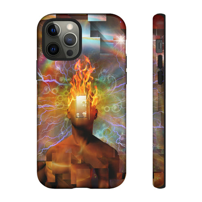 Man with burning mind - Protective Phone Case