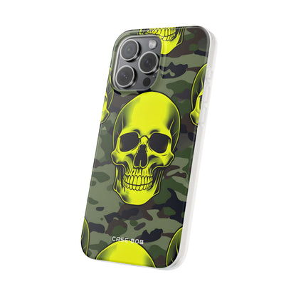 Neon Skull Camo iPhone 15 Pro Max Case - Soft