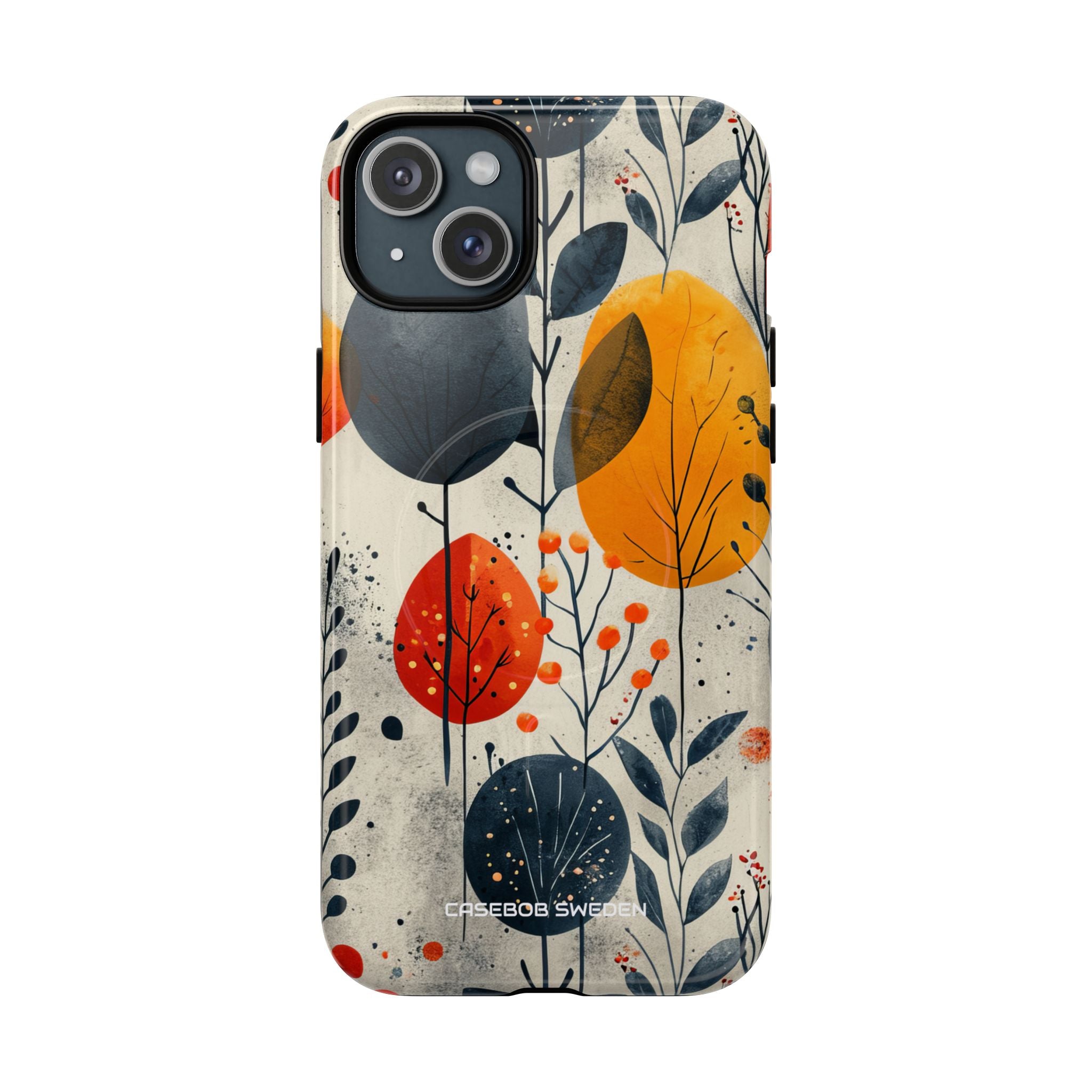 Modern Autumn Leaf Pattern - Tough + MagSafe® iPhone 15 Phone Case