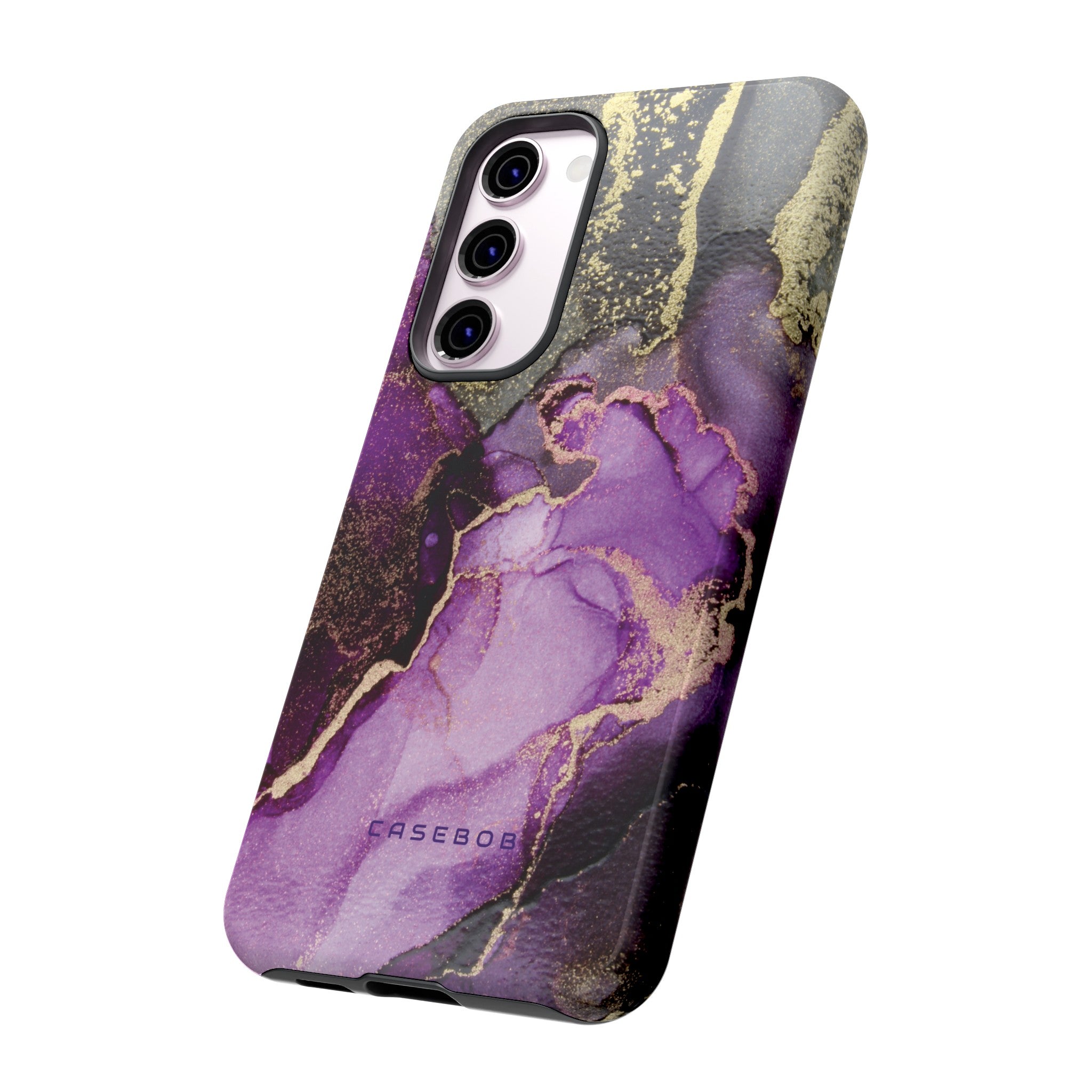 Purple Marble & Gold Phone - Protective Phone Case