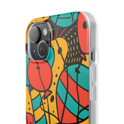 Playful Lines in Motion iPhone 15 - Flexi Phone Case