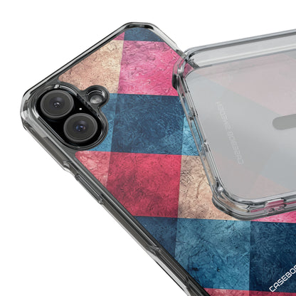 Bold Geometric Squares - Clear Impact iPhone 16 Phone Case