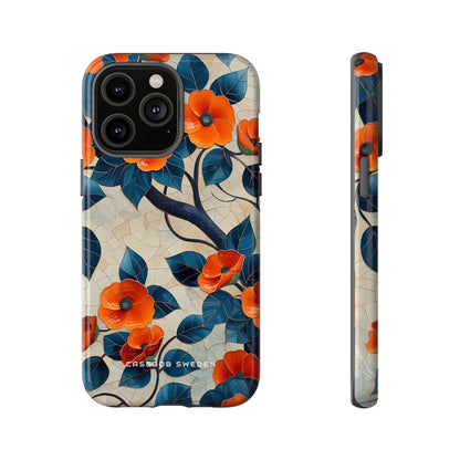 Orange Blossoms Mosaic Harmony iPhone 14 - Tough Phone Case