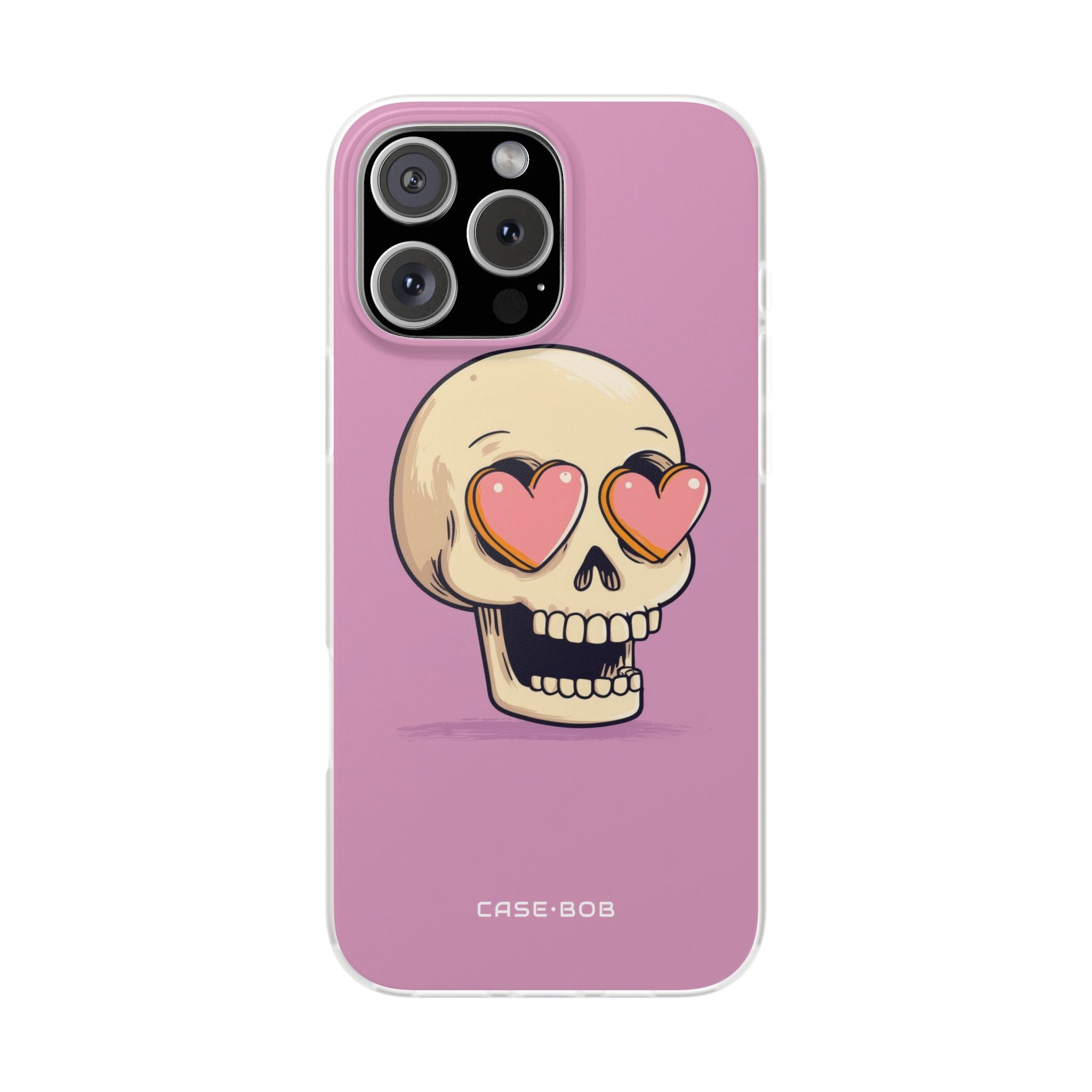 Heart Eyed Skull iPhone 16 Pro Max Case - Soft
