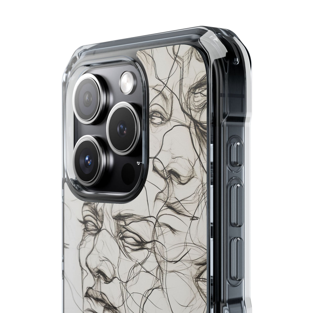 Ethereal Faces - Phone Case for iPhone (Clear Impact - Magnetic)