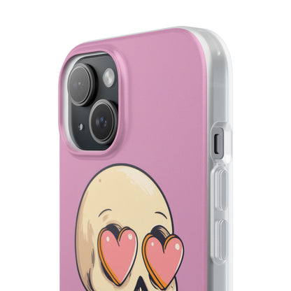 Heart Eyed Skull iPhone 15 Case - Soft