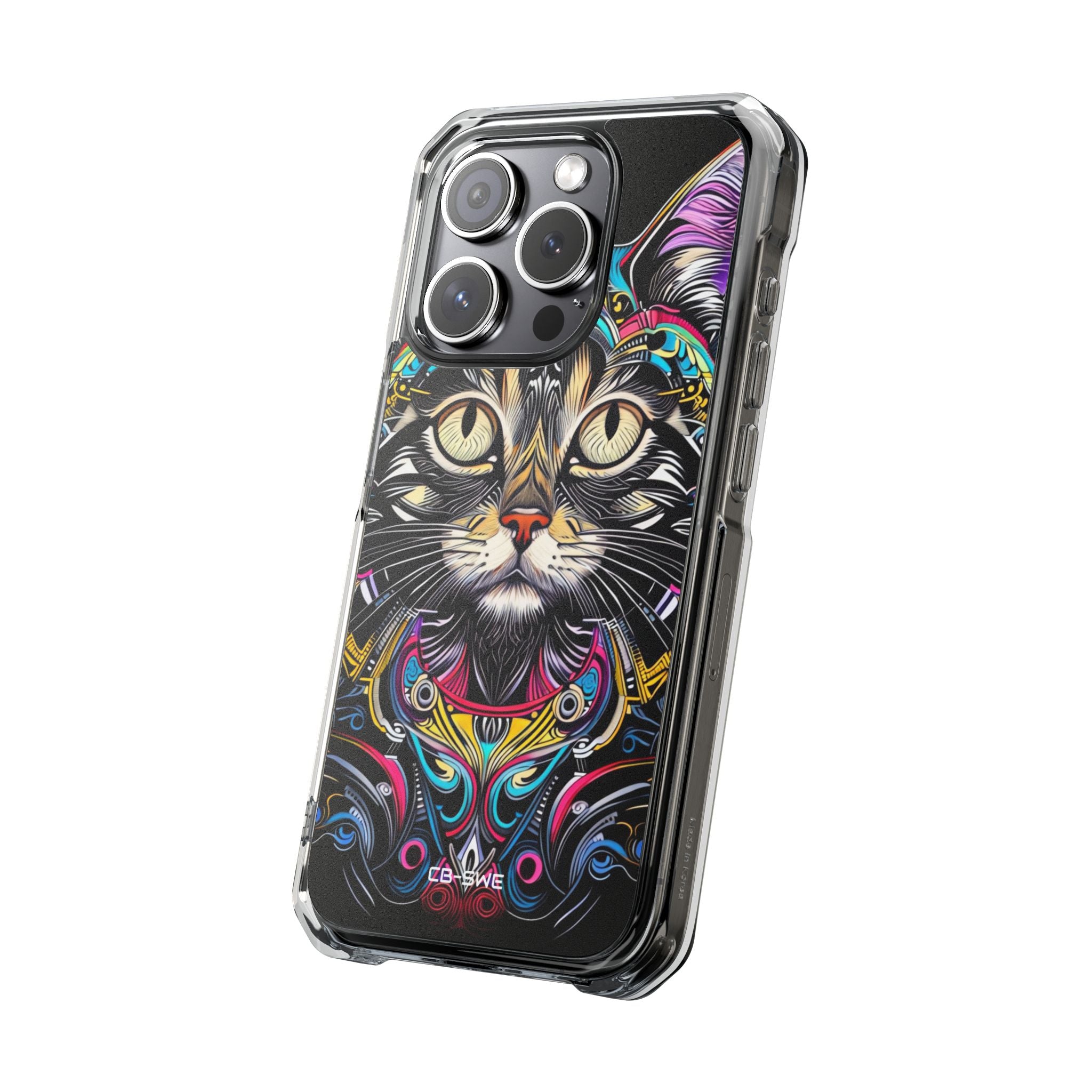 Psychedelic Cat Mirage iPhone Case - Impact