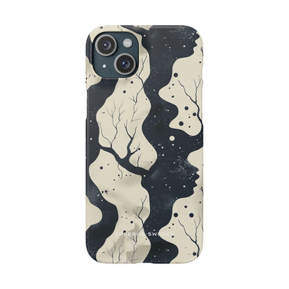 Organic Fluid Silhouettes with Cosmic Depth iPhone 15 - Slim Phone Case