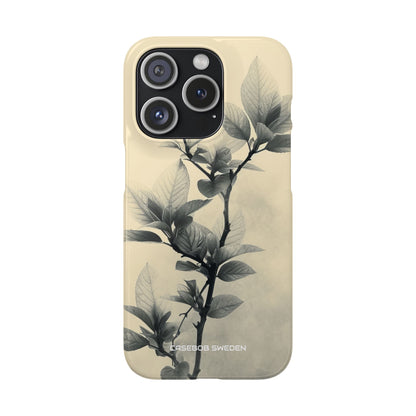 Beige Branch Art - Slim iPhone 15 Phone Case