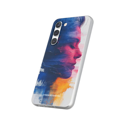 Blue Magenta Portrait - Flexi Samsung S23 Phone Case