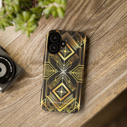 Golden Geometric Opulence iPhone 16 - Tough Phone Case