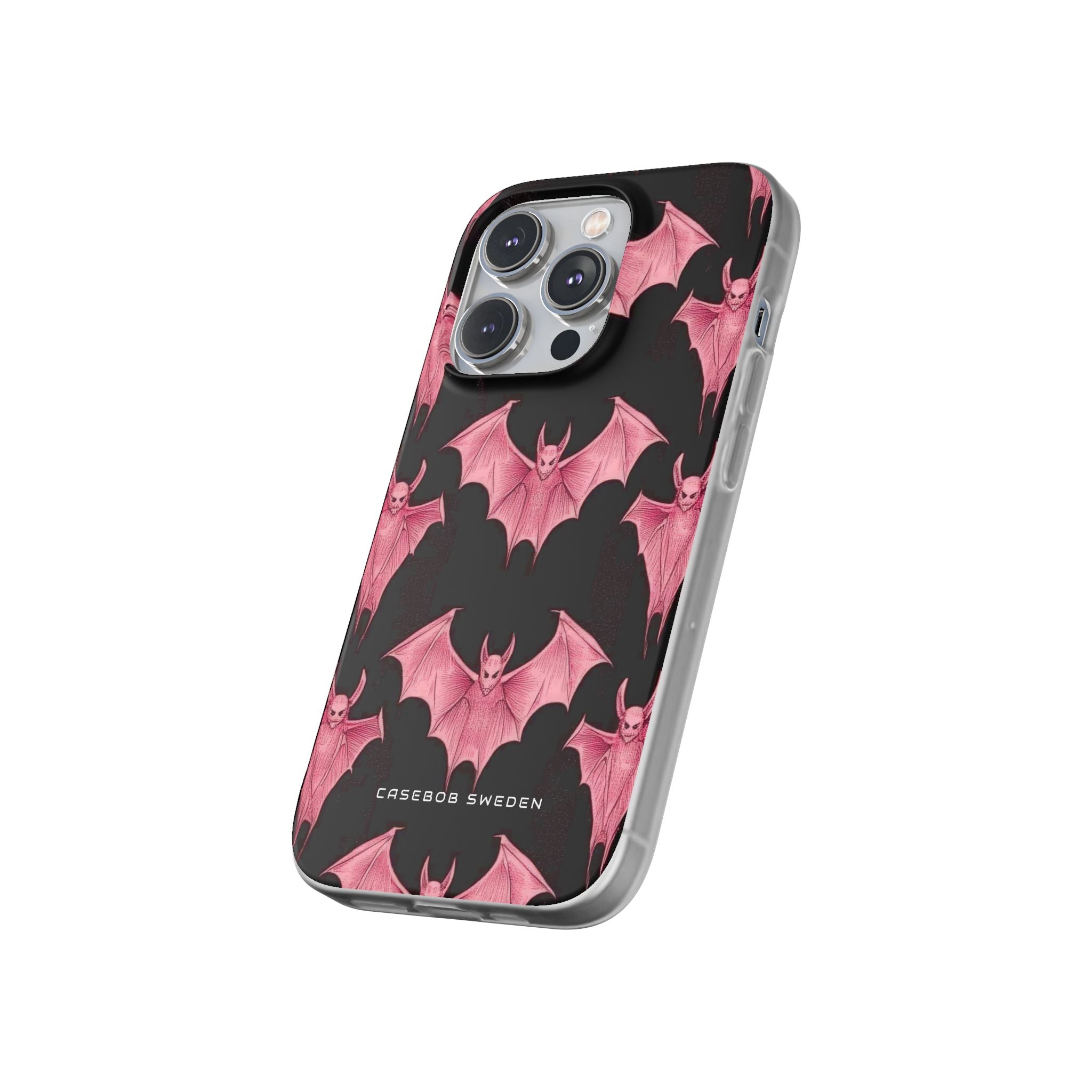 Gothic Pink Bats Aflame iPhone 14 - Flexi Phone Case