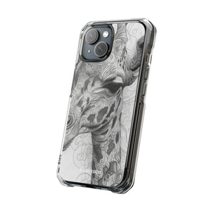 Monochrome Giraffe - Phone Case for iPhone (Clear Impact - Magnetic)