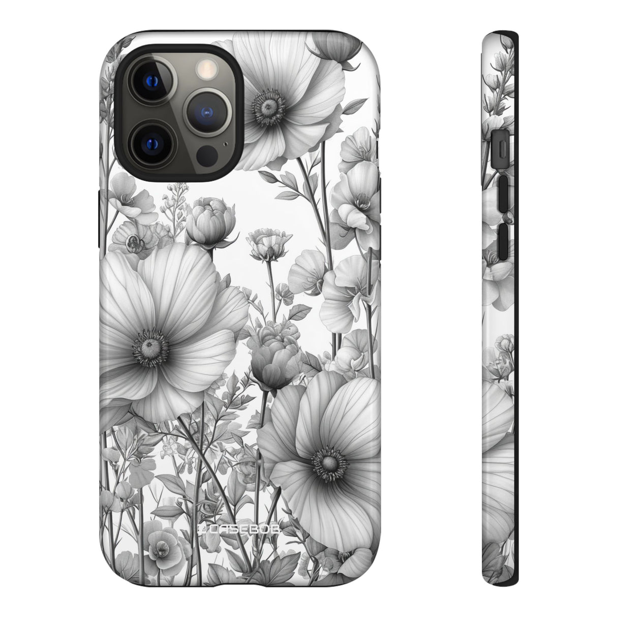 Monochrome Flora | Protective Phone Case for iPhone