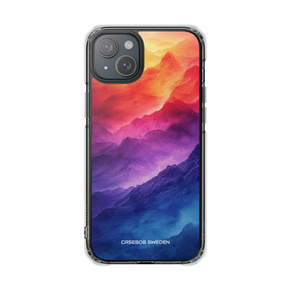 Purple Orange Mountains - Clear Impact iPhone 15 Phone Case