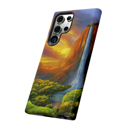 Fantasy Landscape with Waterfall - Protective Phone Case