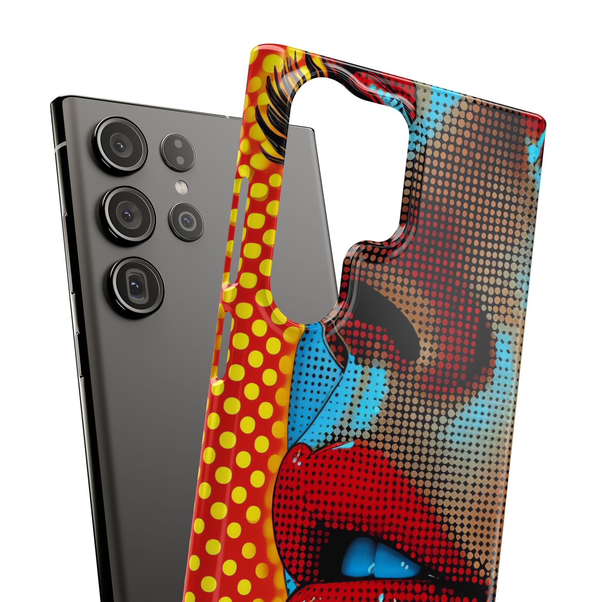 Yellow Red Pop Art Portrait - Slim Samsung S23 Phone Case