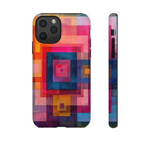 Center-Out Pastel Squares - Protective Phone Case