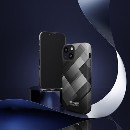 Grayscale Geometric Layers iPhone 13 - Tough