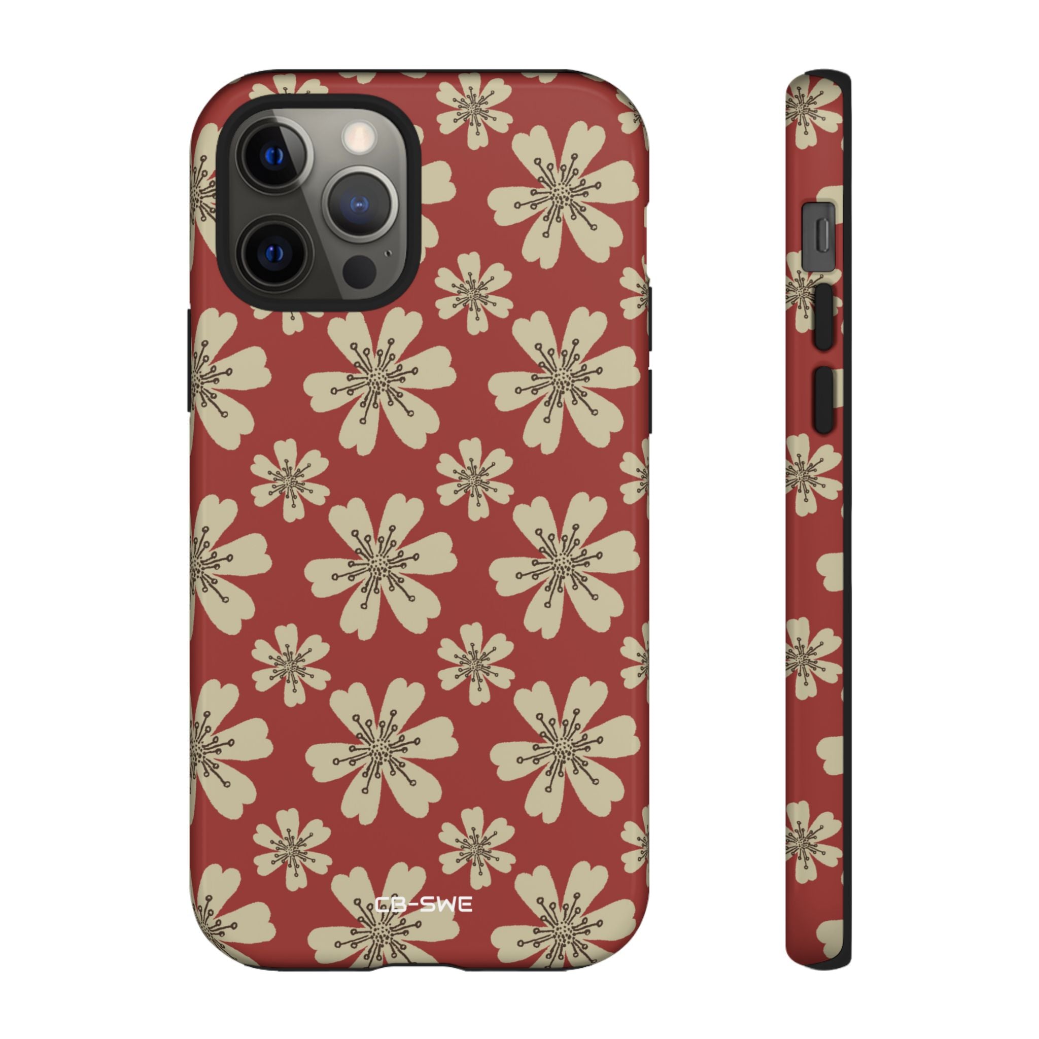 Retro Red Florals - iPhone Case