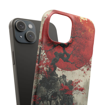 Zen Serenity in Red Harmony iPhone 15 - Slim Phone Case