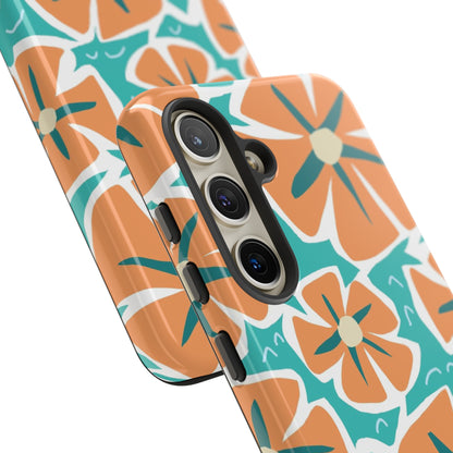 Orange Happy Flower - Protective Phone Case