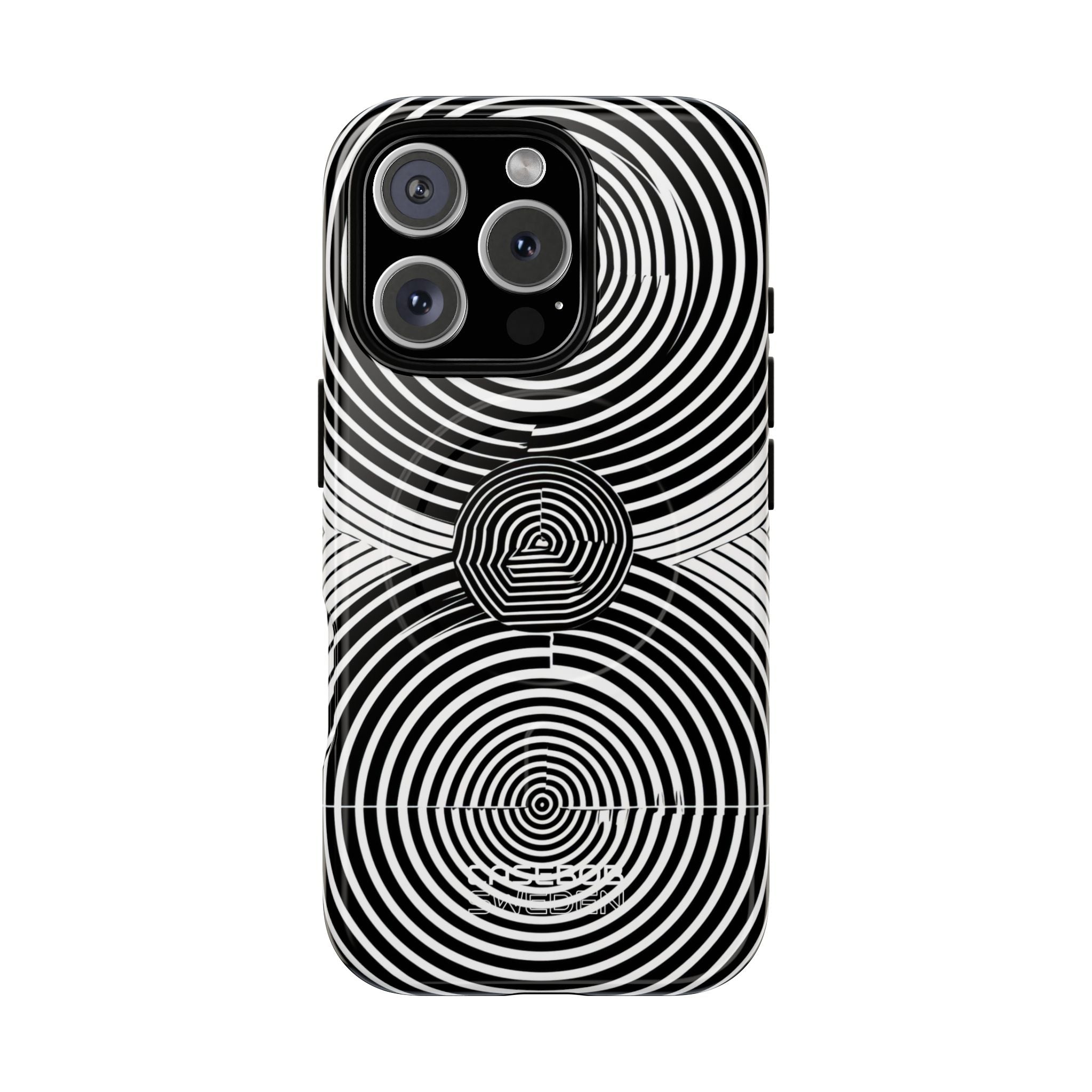 Monochrome Spiral Motion iPhone 16 - Tough+