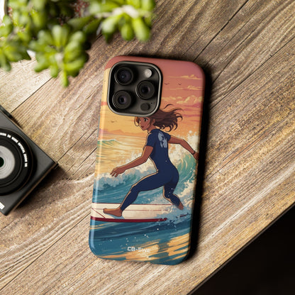 Surfing Into Sunset - iPhone Case