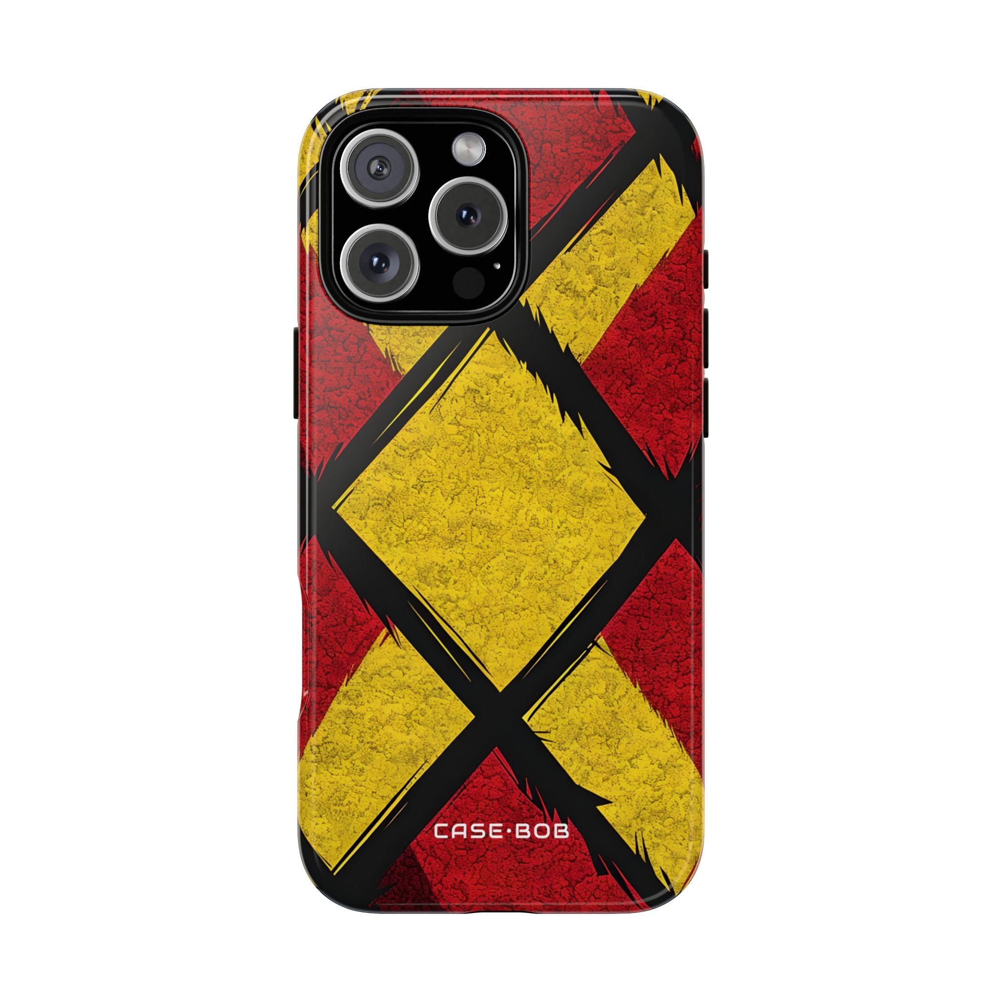 Cracked Diamond Grid iPhone 16 Case - Tough