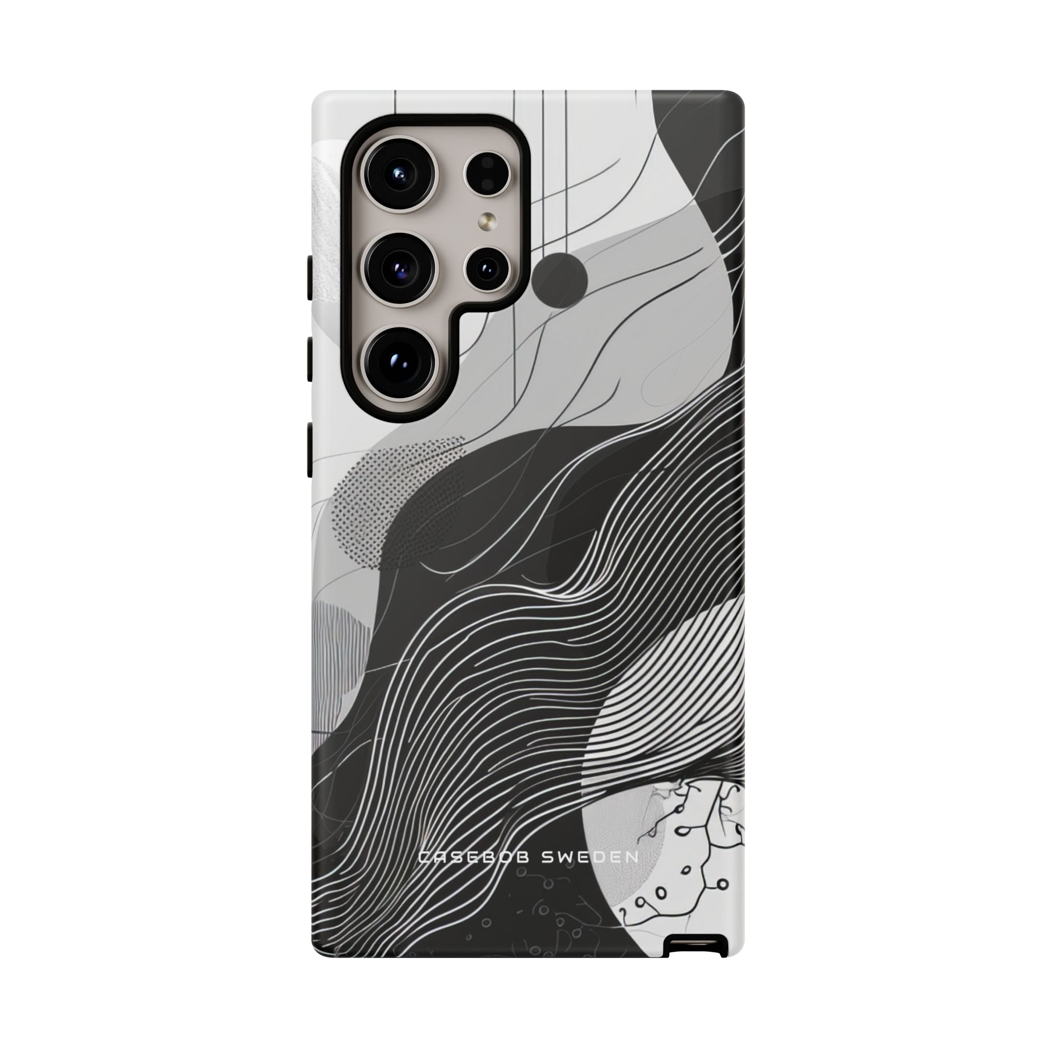 Fluid Rhythms: Monochrome Line Flow Samsung S24 - Tough Phone Case