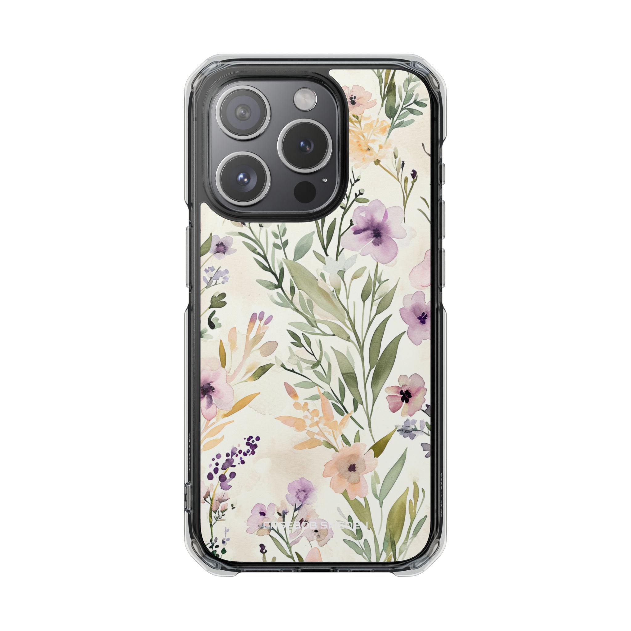 Soft Green Lavender Floral Pattern - Clear Impact iPhone 15 Phone Case