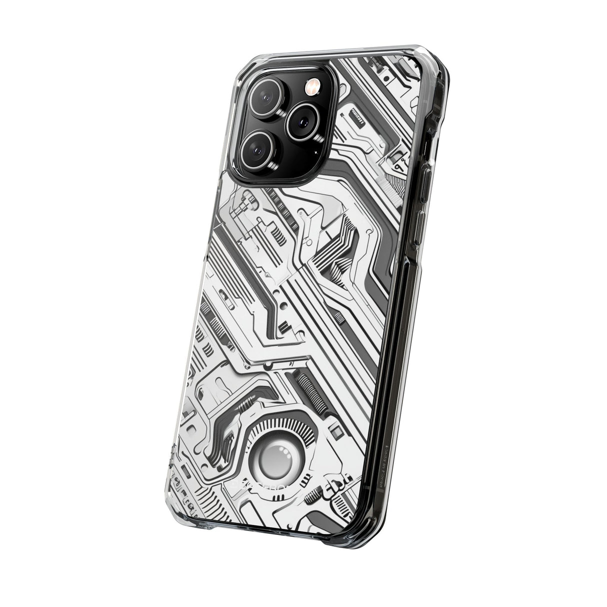 Techno Circuitry - Phone Case for iPhone (Clear Impact - Magnetic)