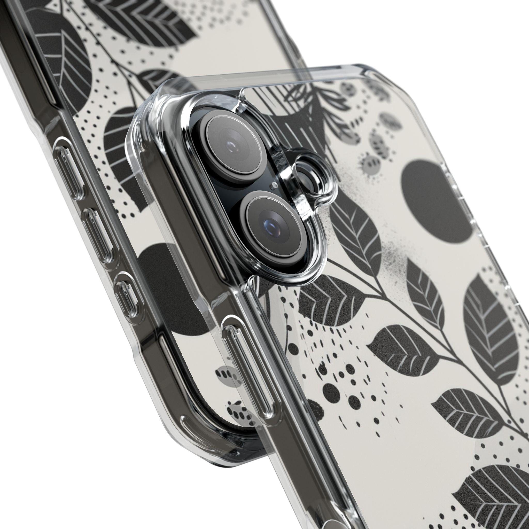 Monochrome Leaf Rhythm iPhone 16 - Impact Clear+