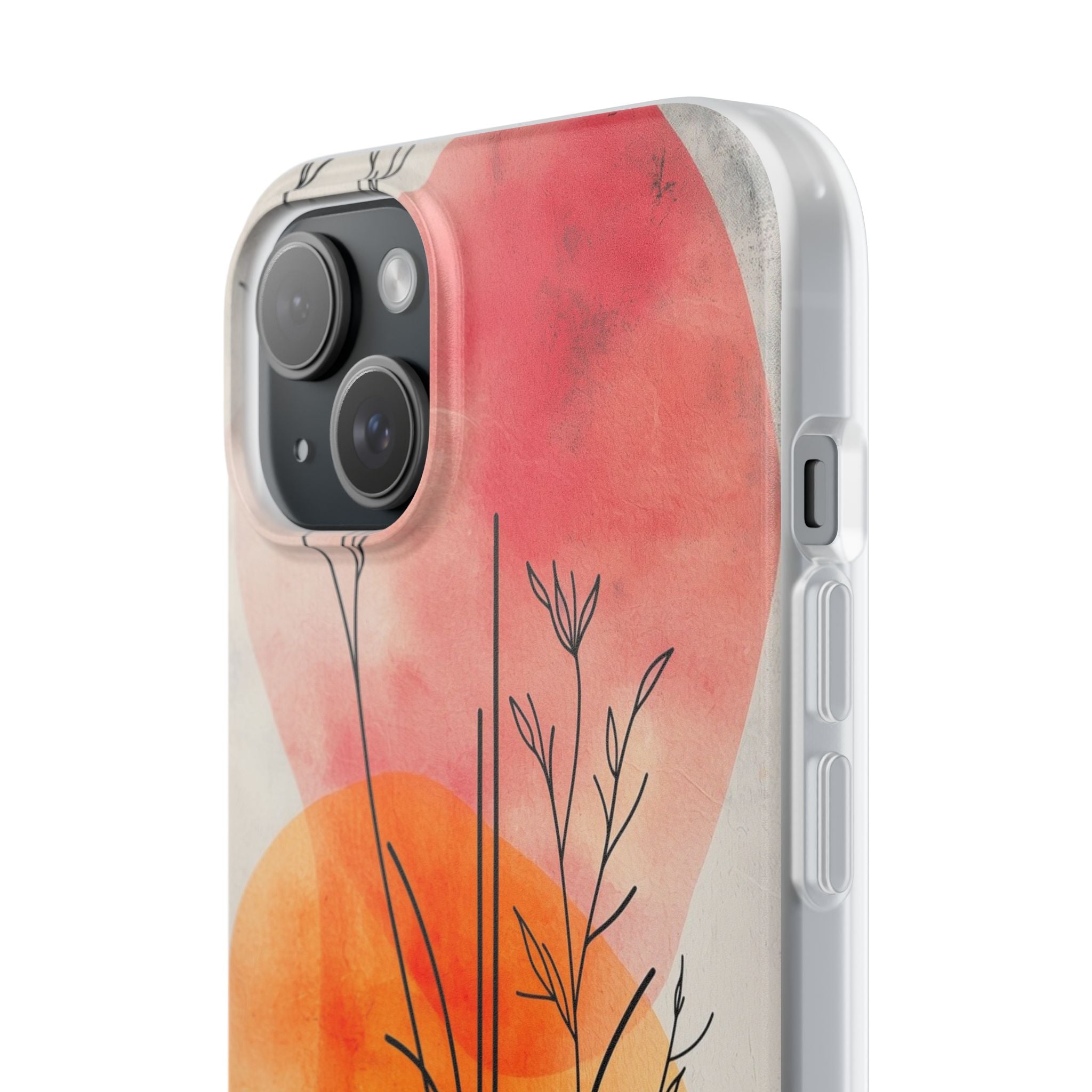 Curved Stem Sunset iPhone 15 Plus Case - Soft