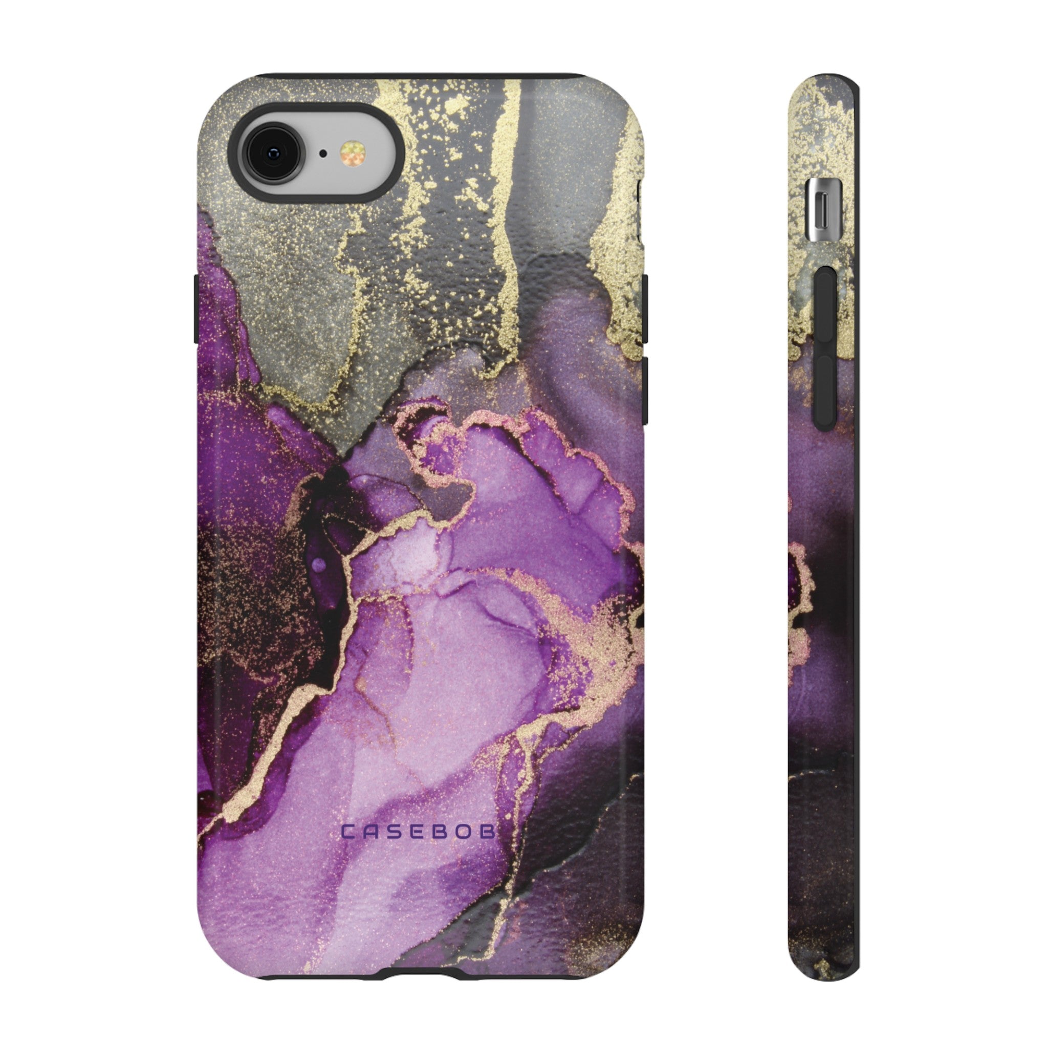 Purple Marble & Gold Phone - Protective Phone Case