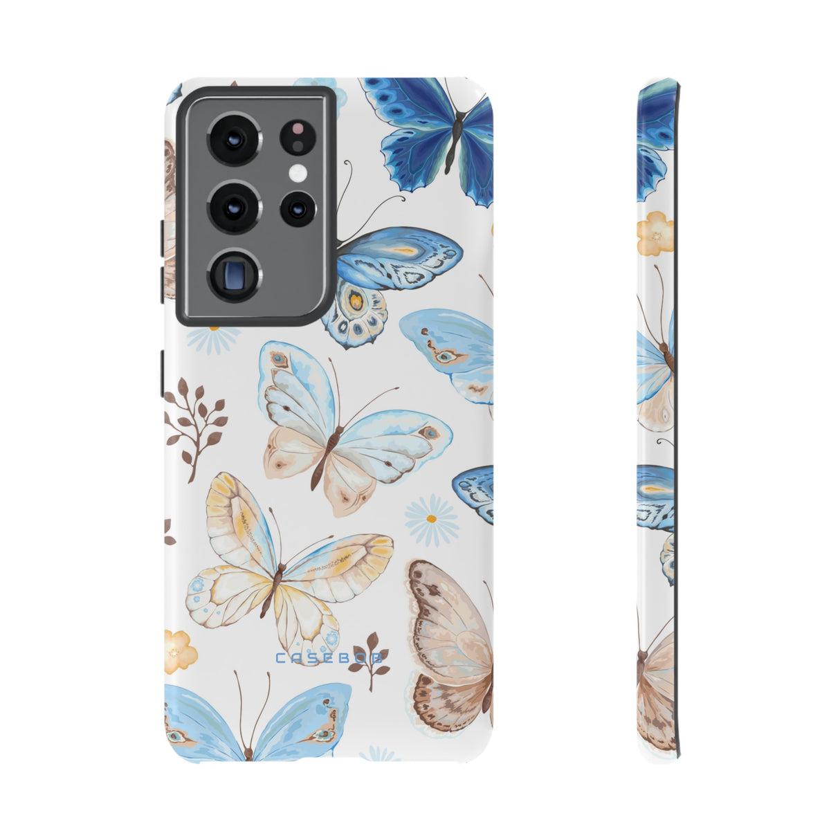 Flying Butterflies, Blue and Yellow iPhone case (Protective) - Protective Phone Case