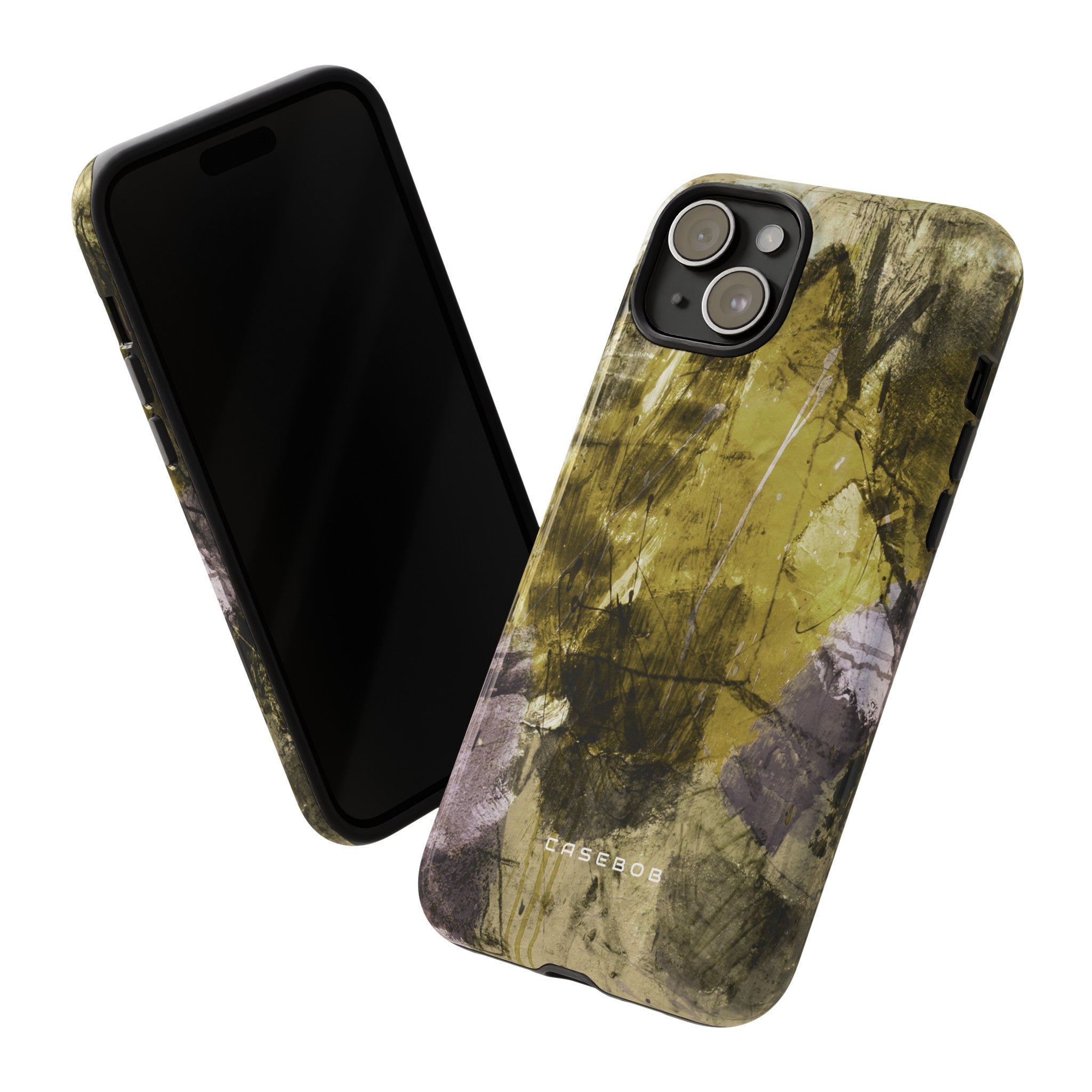 Yellow Grunge Art Phone Case - Protective Phone Case