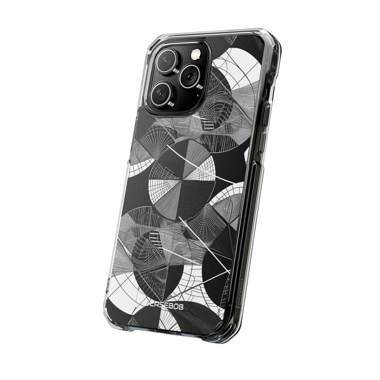 Geometrische Eleganz – Handyhülle für iPhone (Clear Impact – Magnetisch)