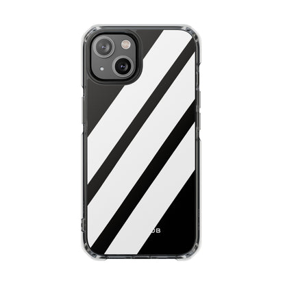 Diagonal Bands Noir iPhone 14 Case - Impact