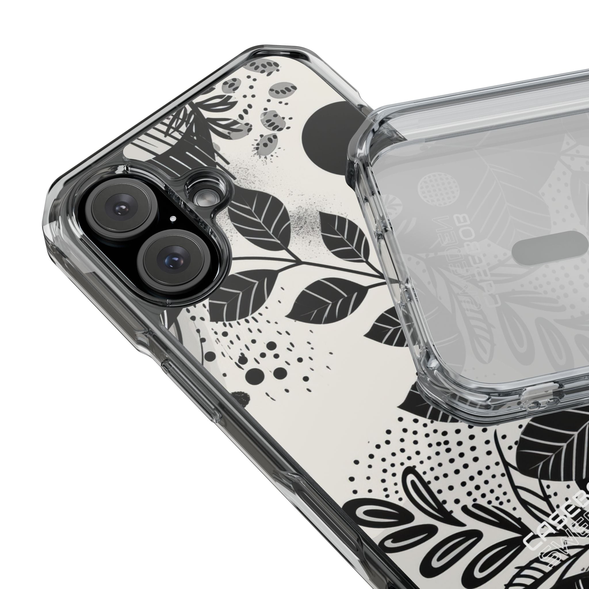 Monochrome Leaf Rhythm iPhone 16 - Impact Clear+
