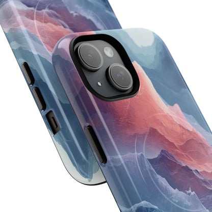 Mountain Wave Serenity - Tough + MagSafe® iPhone 15 Phone Case